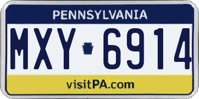 PA license plate MXY6914