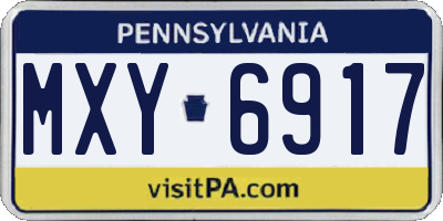 PA license plate MXY6917