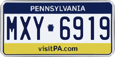 PA license plate MXY6919