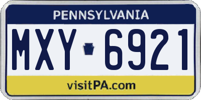 PA license plate MXY6921