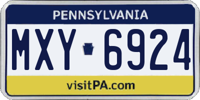 PA license plate MXY6924