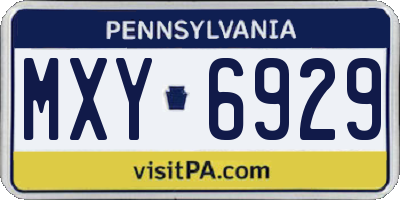 PA license plate MXY6929