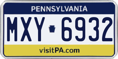 PA license plate MXY6932
