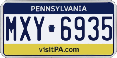 PA license plate MXY6935