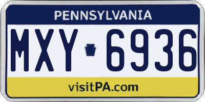 PA license plate MXY6936