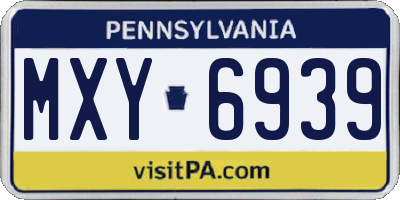 PA license plate MXY6939