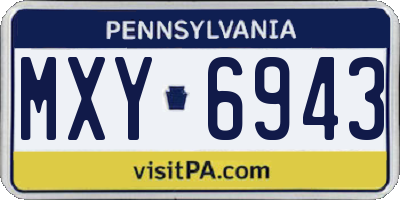 PA license plate MXY6943