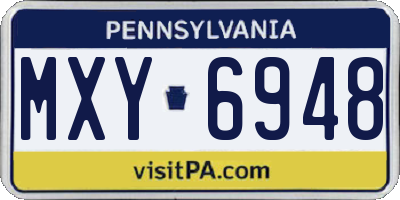 PA license plate MXY6948