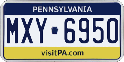 PA license plate MXY6950