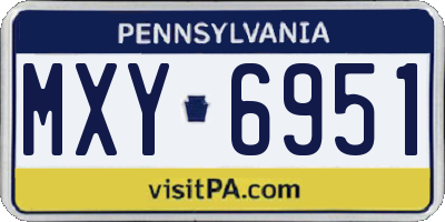 PA license plate MXY6951