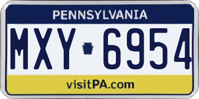 PA license plate MXY6954