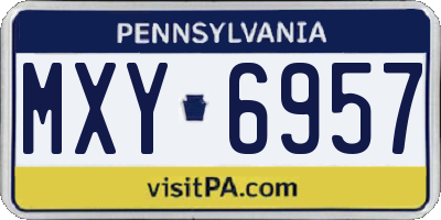 PA license plate MXY6957