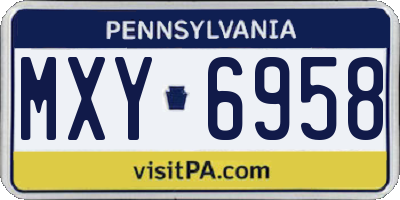 PA license plate MXY6958