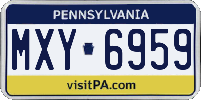 PA license plate MXY6959