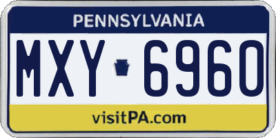 PA license plate MXY6960