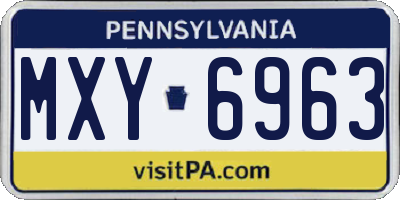 PA license plate MXY6963
