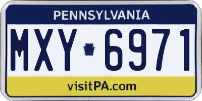 PA license plate MXY6971