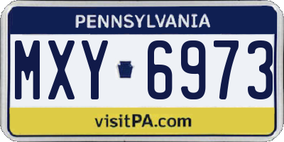 PA license plate MXY6973