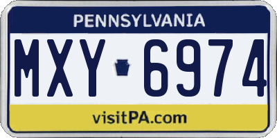 PA license plate MXY6974