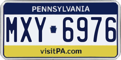 PA license plate MXY6976