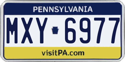 PA license plate MXY6977