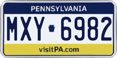 PA license plate MXY6982