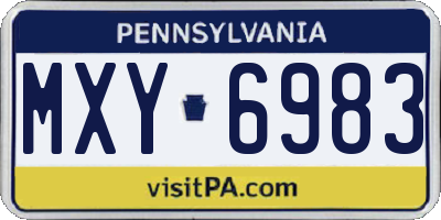PA license plate MXY6983