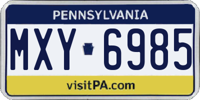 PA license plate MXY6985