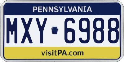 PA license plate MXY6988