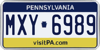 PA license plate MXY6989