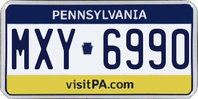 PA license plate MXY6990