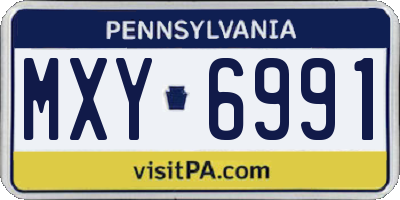 PA license plate MXY6991