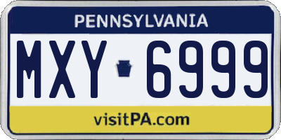 PA license plate MXY6999