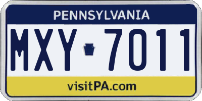 PA license plate MXY7011