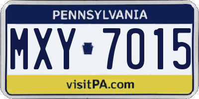 PA license plate MXY7015