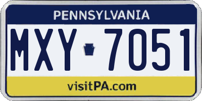 PA license plate MXY7051