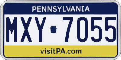 PA license plate MXY7055