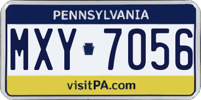 PA license plate MXY7056