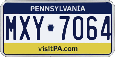 PA license plate MXY7064