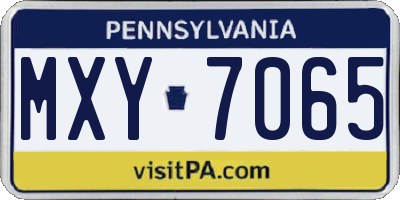 PA license plate MXY7065