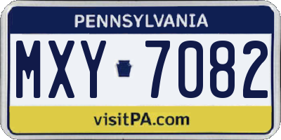 PA license plate MXY7082