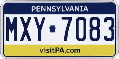 PA license plate MXY7083