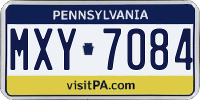 PA license plate MXY7084
