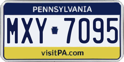 PA license plate MXY7095