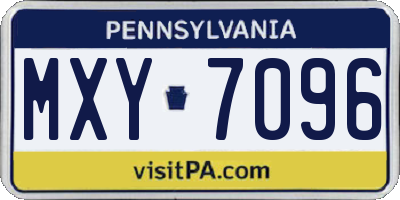PA license plate MXY7096