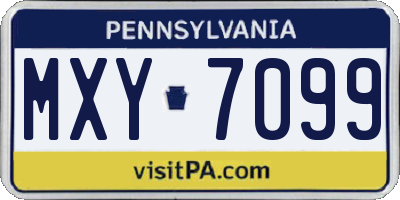 PA license plate MXY7099