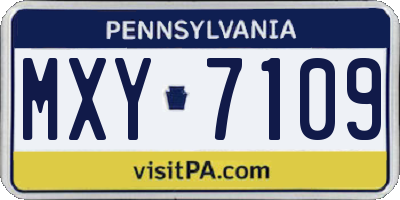 PA license plate MXY7109
