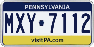 PA license plate MXY7112