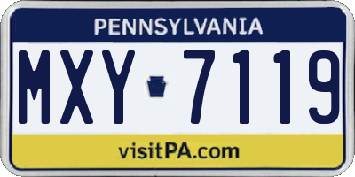 PA license plate MXY7119