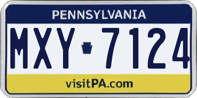 PA license plate MXY7124
